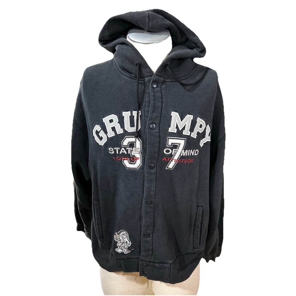 Disney‎ Hoodie Grumpy Mens Large Black